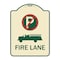 Signmission Fire Lane W/ No Parking& Graphic Heavy-Gauge Aluminum Architectural Sign, 24" x 18", TG-1824-24017 A-DES-TG-1824-24017 - alternate 1